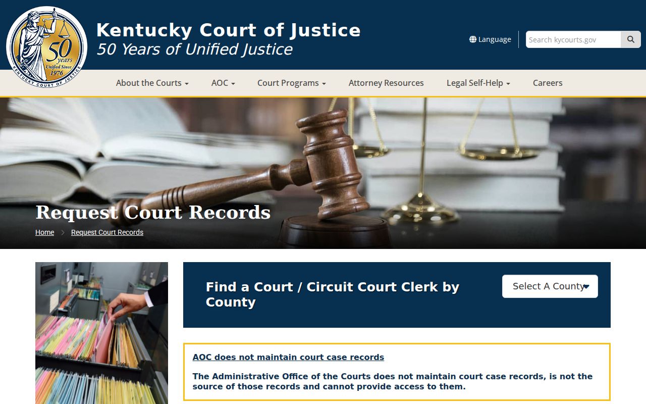Trimble County criminal court records request instructions