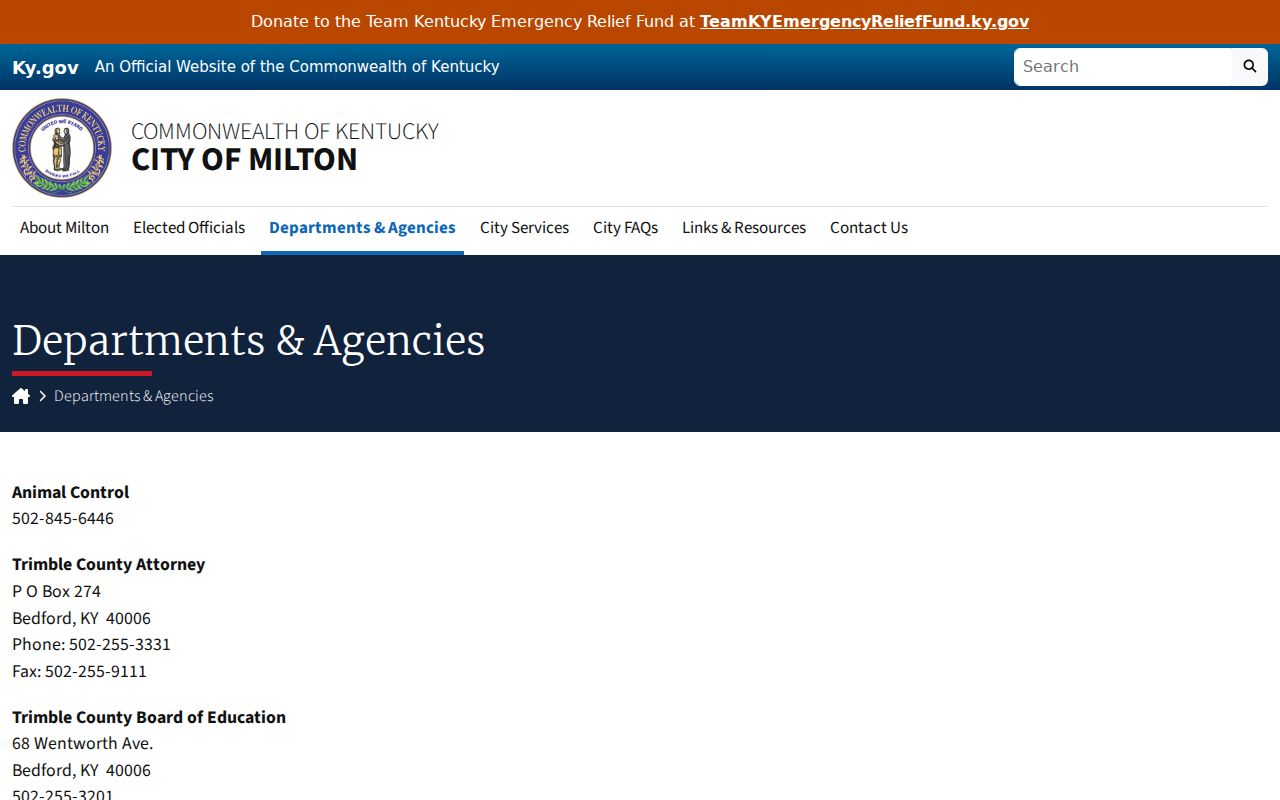 Milton criminal records contacts in the official department directory